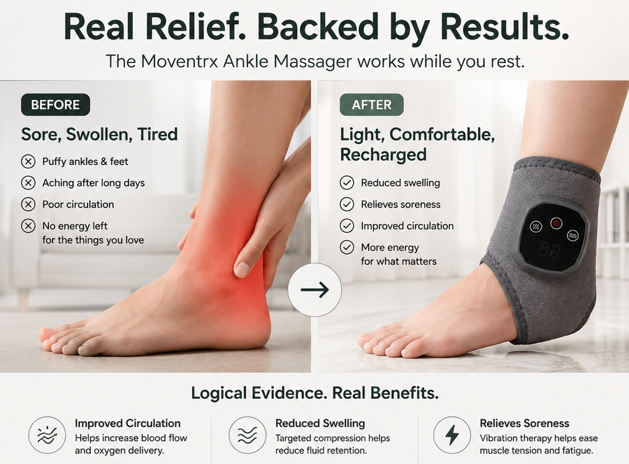CalmStep vibration mode demonstrated on the foot and ankle