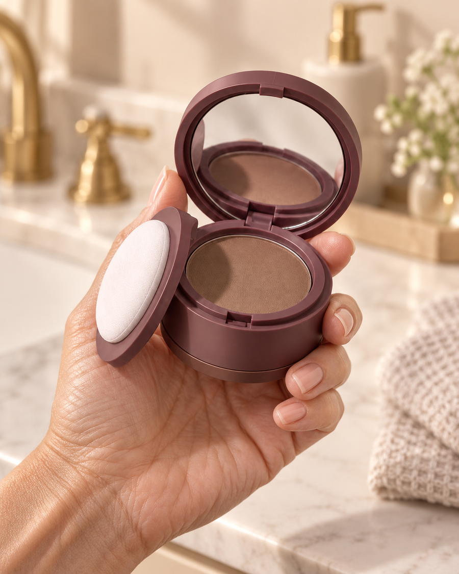 True Part compact in hand