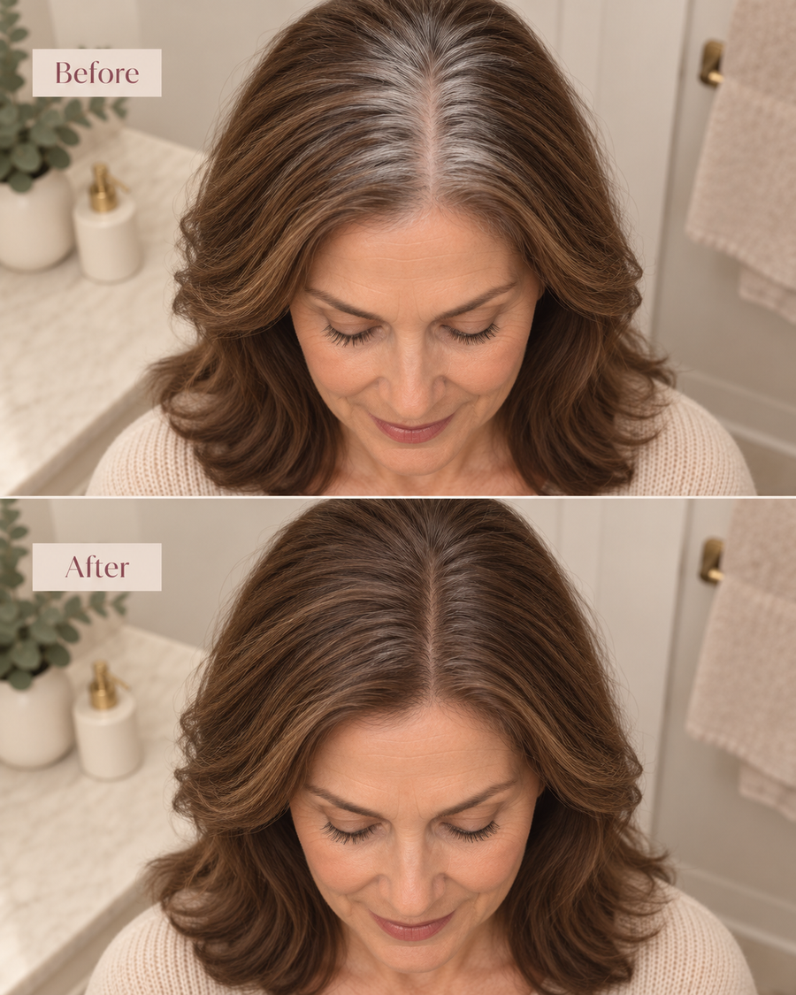 Gray root coverage under overhead light