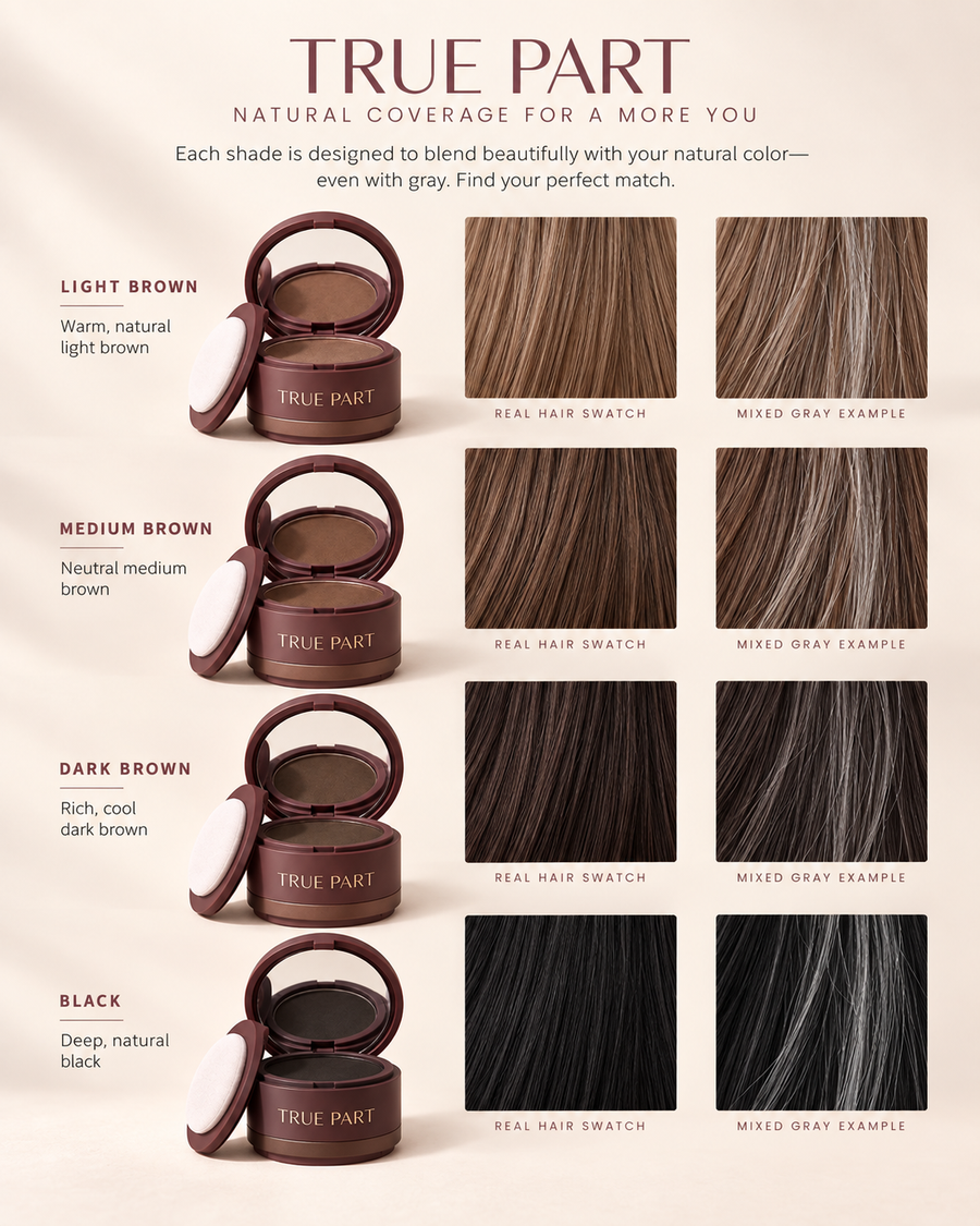 True Part shade family on real hair